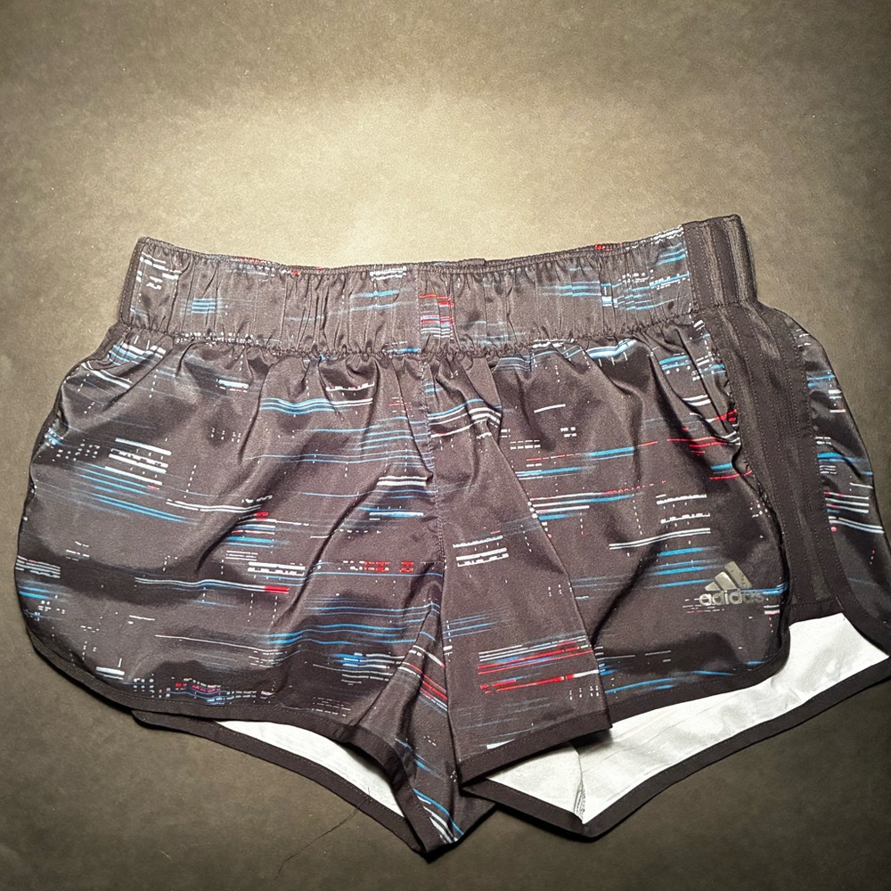 Adidas Black and Blue Athletic Shorts Lightweight Performance